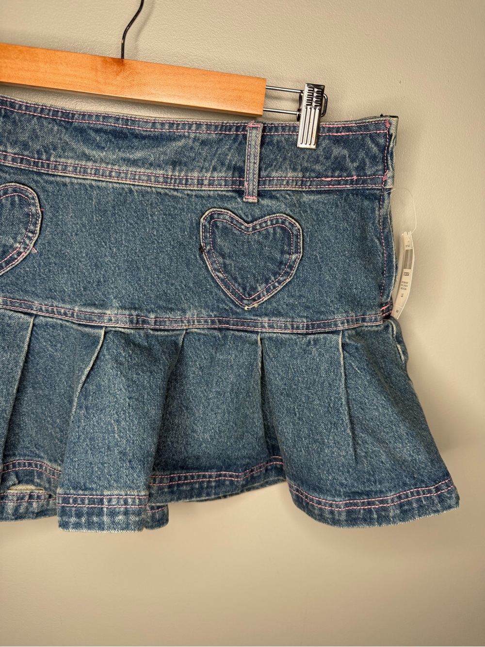 NWT Hot Topic Sweet Society Heart Patch Pleated Denim Skirt - Picture 5 of 10